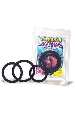Cock&Ball Rings Rubber Latex Set (pack de 3)