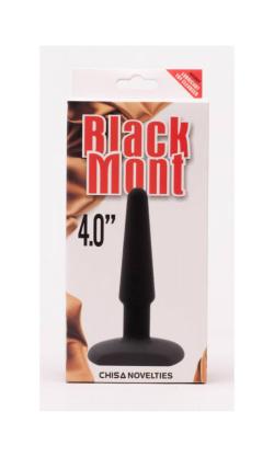 Silicone Butt Plug 4'' - Black Mont